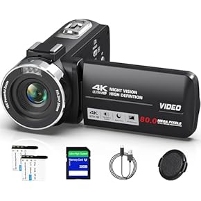 【新品未使用】ビデオカメラ　4K 高画質　バッテリー2個　SDカード付き Amazon.co.jp: ビデオカメラ: 家電＆カメラ